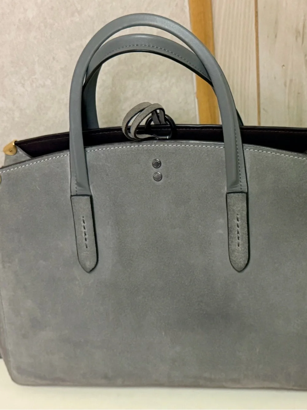 Coach 1941 Cooper Carryall Gray Suede Tote and Crossbody Strap